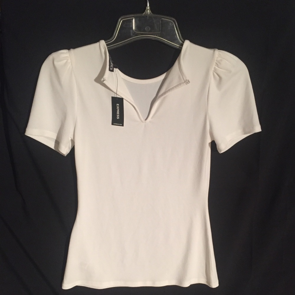 Express white top s/p New with tag
